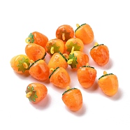 Two Tone Acrylic Pendants, Strawberry, Orange, 22.5x17mm, Hole: 2mm(OACR-C003-06)