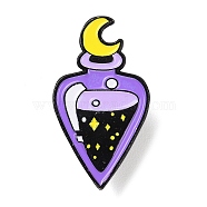 Black Aolly Brooches, Enamel Pins, Moon Potion, 30x17x1.5mm(JEWB-U005-02C)