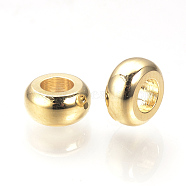 Brass Spacer Beads, Nickel Free, Real 18K Gold Plated, Donut, 7x3.5mm, Hole: 3mm(KK-R058-086G)
