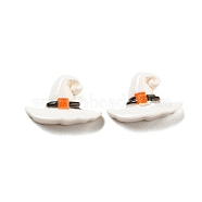 Halloween Theme Resin Decoden Cabochons, White, Witch Hat, 11x17.5x5.5mm(RESI-C050-01H)