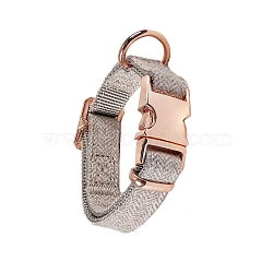 Nylon Dog Collar with Rose Gold Iron Quick Release Buckle, Adjustable Safety Collar for Dog Pet, Rosy Brown, 250~400x20mm(PW-WG25675-06)
