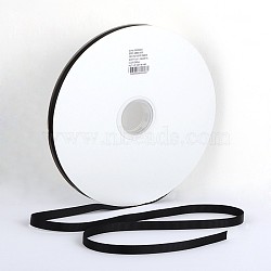 Solid Color Polyester Grosgrain Ribbon, Black, 1-1/8 inch(31.8mm), about 100yards/roll(91.44m/roll)(SRIB-D014-H-030)