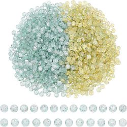 CHGCRAFT 2 Colors Plating Transparent Acrylic Beads, with Glitter Powder, Golden & Silver Metal Enlaced, Flat Round with Letter, Mixed Color, 7x4mm, Hole: 1.5mm, about 584pcs/color, about 1168pcs/box(TACR-CA0001-03)