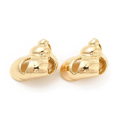 Brass Pendants, Conch Charm, Real 18K Gold Plated, 18.5x13.5x13mm, Hole: 1.4mm(KK-B062-12G)