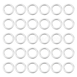 BENECREAT 80Pcs 304 Stainless Steel Linking Rings, Round Ring, Stainless Steel Color, 8x1mm(STAS-BC0003-63)