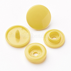 Resin Snap Fasteners, Raincoat Buttons, Flat Round, Gold, Cap: 12x6.5mm, Pin: 2mm, Stud: 10.5x3.5mm, Hole: 2mm, Socket: 10.5x3mm, Hole: 2mm(SNAP-A057-001K)