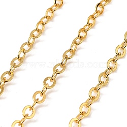 Brass Cable Chains, Soldered, with Card Paper, Real 18K Gold Plated, 5.5x4x0.5mm, about 3.28 Feet(1m)/pc(CHC-H111-05G-05)