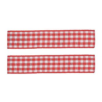 Polyester Grosgrain Ribbons, with Grid Pattern, Camel, 3/4 inch(19mm), about 100yards/roll(91.44m/roll)