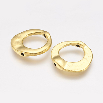 Tibetan Style Irregular Ring Bead Frames, Cadmium Free & Lead Free, Antique Golden, 20.5x20.5x3mm, Hole: 12mm