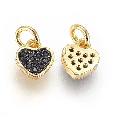 Brass Micro Pave Cubic Zirconia Charms(X-ZIRC-G150-03A)-2