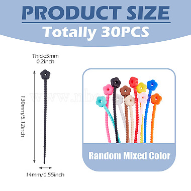 30Pcs Flower Shape Silicone Cable Zip Ties(AJEW-TADJ0001-10)-3
