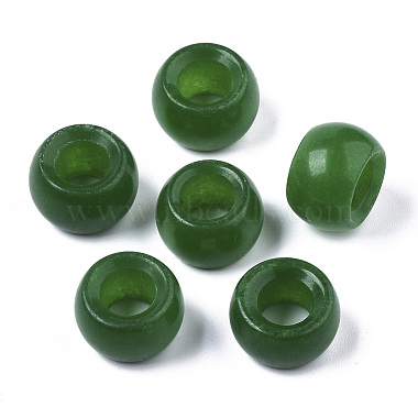 Green Rondelle Chalcedony Beads