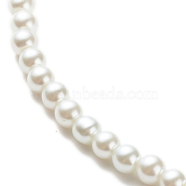 Glass Pearl Round Beaded Necklace for Women(NJEW-JN03903)-4