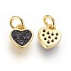 Brass Micro Pave Cubic Zirconia Charms(X-ZIRC-G150-03A)-2