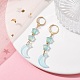 Moon & Star Glass Dangle Leverback Earrings with 304 Stainless Steel Pins(EJEW-JE05605-02)-2