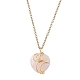 Colliers pendentif coeur en quartz rose naturel(NJEW-JN04683-02)-2