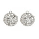 Alloy Rhinestone Pendants Round Charms(RB-CBA7D90-04P-A)-1