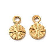 304 Stainless Steel Charms, Flat Round, Real 18K Gold Plated, 7x4.5x1mm, Hole: 1.2mm(STAS-C071-02A-G)