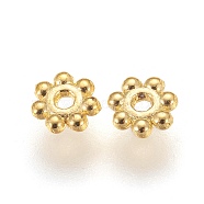 Tibetan Style Alloy Daisy Spacer Beads, Cadmium Free & Nickel Free & Lead Free, Flower, Golden, 4x1.5mm, Hole: 1mm(K08SK012)