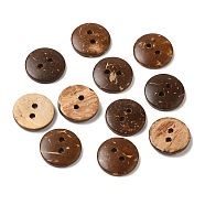 2-Hole Buttons in Round Shape, Coconut Button, BurlyWood, about 15mm in diameter, about 100pcs/bag(NNA0Z1S)