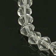 Half-Handmade Transparent Glass Beads Strands, Bicone, Clear, 6mm, Hole: 1mm, about 46pcs/strand, 10.63 inch(GB6mmC01)