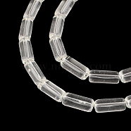 Transparent Glass Bead Strands, Tube, Clear, 10x4mm, Hole: 0.5mm, about 32~33pcs/strand, 12.5 inch(X-GLAA-R162-10x4-09)