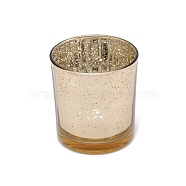 Glass Bottle Candle Holder, with Hollow out Pattern, Wheat, 80x74mm(GLAA-WH0029-11B)