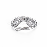 Snake Shape Rack Plating Alloy Cuff Rings, Open Rings, Cadmium Free & Lead Free, Platinum, US Size 6 3/4(17.1mm)(RJEW-Q163-011B-RS)