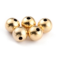 Brass Beads, Long-Lasting Plated, Round, Real 24K Gold Plated, 8mm, Hole: 1.8mm(KK-O133-011B-G)