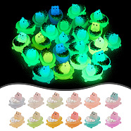24Pcs 12 Colors Luminous Translucent Resin Cabochons, for DIY Decoration Refrigerator Sticker Mobile Phone Chain Keychain Pendant, Pig with Bathtub, Mixed Color, 24.5x20x20mm, 2pcs/color(DIY-TA0004-60)