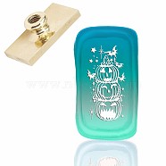 Wax Seal Brass Stamp Head, for Wax Seal Stamp, Rectangle, Pumpkin Pattern, 4.5x2.3x1.45cm(AJEW-WH0215-045)