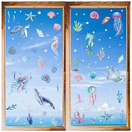 8 Sheets 8 Styles PVC Waterproof Wall Stickers, Self-Adhesive Decals, for Window or Stairway Home Decoration, Sea Animals, 200x145mm, 1 sheet/style(DIY-WH0345-142)