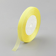 Sheer Organza Ribbon, Wide Ribbon for Wedding Decorative, Yellow, 2 inch(50mm), 50yards/roll(45.72m/roll), 4 rolls/group, 200 yards/group(182.88m/group)(RS50MMY-015)