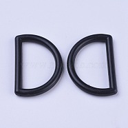 Plastic D Rings, Buckle Clasps, For Webbing, Strapping Bags, Garment Accessories, Black, 29.5x45.5x5mm, Inner Diameter: 36.5x20.5mm(KY-WH0018-02E)