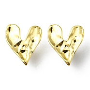 Rack Plating Brass Heart Stud Earrings, Lead Free & Cadmium Free, Real 18K Gold Plated, 25x22.5mm, Pin: 0.7mm(EJEW-D055-21G)