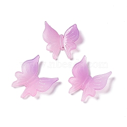 Two Tone Opaque Acrylic Cabochons, Butterfly, Pearl Pink, 25x23.5x6mm(OACR-C009-11C)