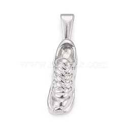 304 Stainless Steel Pendants, Football Boots, Stainless Steel Color, 22x7x7mm, Hole: 7.5x3.5mm.(STAS-H110-04P)