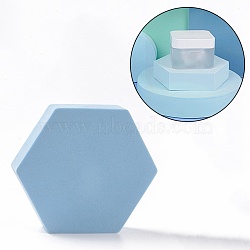 EVA Foam Photography Props, 3D Geometric Shooting Backgrounds, Jewelry Display Base, Hexagon, Light Sky Blue, 79x89x20mm(DJEW-D008-01A)