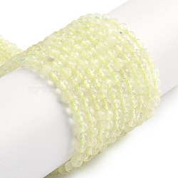 Natural Lemon Quartz Beads Strands, Faceted, Round, 4mm, Hole: 0.7mm, about 98pcs/strand, 15.43''(39.2cm)(G-K366-B01-02)