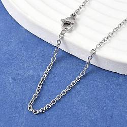 Tarnish Resistant Trendy Unisex 304 Stainless Steel Cable Chain Necklaces, with Lobster Claw Clasps, Stainless Steel Color, 19.5~20.5 inch(50~52cm)(NJEW-L043-16P)