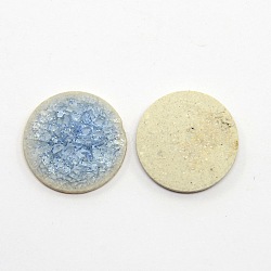 Flat Round Handmade Crackle Porcelain Cabochons, Dodger Blue, 25x5mm(PORC-P002-6)