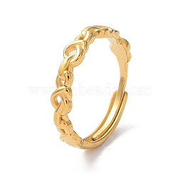 Ion Plating(IP) 304 Stainless Steel Hollow Infinity Adjustable Rings, Golden, Inner Diameter: 18mm(RJEW-D006-24G)