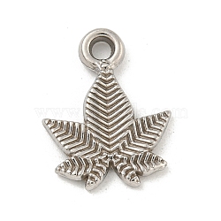 Non-Tarnish 304 Stainless Steel Pendants, Maple Leaf Charm, Stainless Steel Color, 20x15x2.5mm, Hole: 2.1mm(STAS-N103-142P)