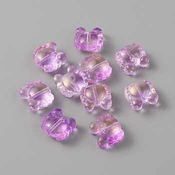 Normal Glass Beads, Small Crab, Orchid, 12.5x13.5x7mm, Hole: 1.2mm