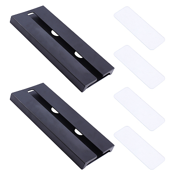 Plastic Storage Rack/Display, for Red Wine Glass Display, Rectangle, Black, 25.8x10.9x2.1cm