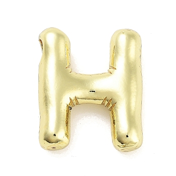 Rack Plating Brass Pendants, Long-Lasting Plated, Real 18K Gold Plated, Letter H, 20.5x17x5.5mm, hole: 2.5~3x2.5mm