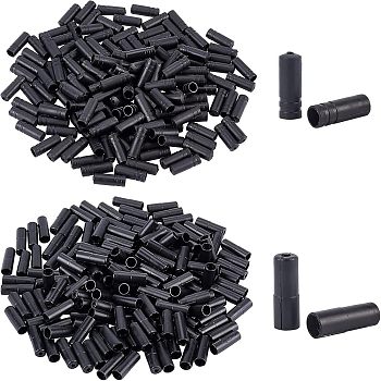 SUPERFINDINGS Plastic Bike Shift Cable End Caps, Column, Bicycle Accessories, Black, 15.5x5mm, Inner Size: 4mm, 160pcs