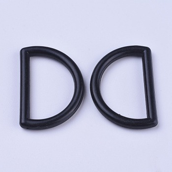Plastic D Rings, Buckle Clasps, For Webbing, Strapping Bags, Garment Accessories, Black, 29.5x45.5x5mm, Inner Diameter: 36.5x20.5mm