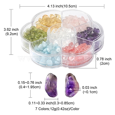 84 g 7 styles ensemble de perles de pierres précieuses mixtes naturelles et synthétiques(G-FS0005-60)-4