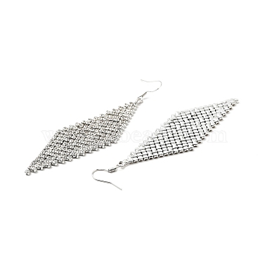Crystal Rhinestone Rhombus Dangle Earrings(EJEW-C037-08B-P)-3